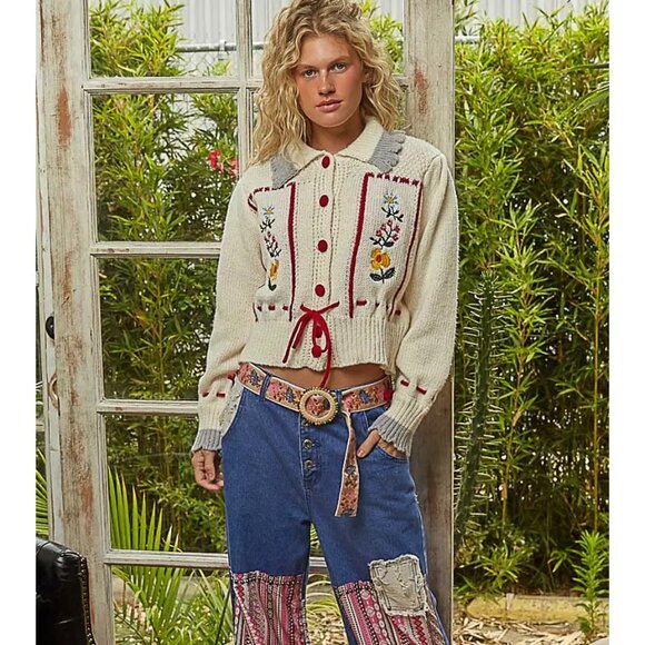 POL Gardenlace Embroidered Knit Cardigan NEW Size Various - Picture 4 of 10